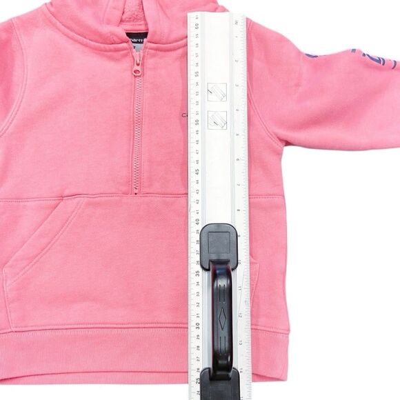 Carhartt Girls’ Long Sleeve Half-zip Pink Sweatshirt w/ Hood & Pockets Size 2T - Picture 12 of 12